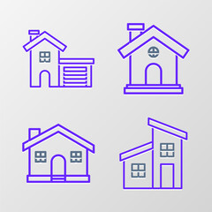 Set line House, and icon. Vector