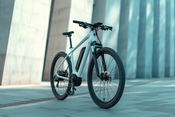 White electric bike side view, clipping path included