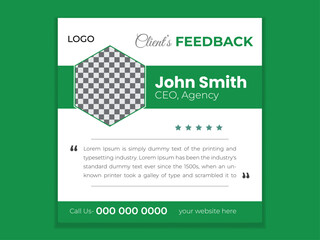 Client Testimonial Or Feedback Social Media Post Design Template 