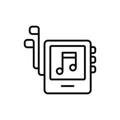 Music player outline icons, minimalist vector illustration ,simple transparent graphic element .Isolated on white background
