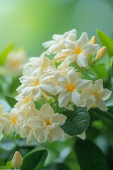 A cluster of fragrant jasmine flowers, their sweet scent perfuming the air