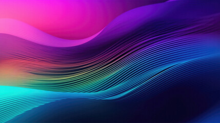 Abstract background with smooth wavy lines in blue, pink and purple colors.