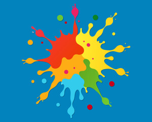 Fototapeta na wymiar abstract paint spots bright background paint drops of paint spilled paint Multicolored Colored Drops Splash Splashes Blots Vector