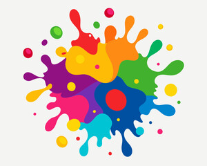 abstract paint spots bright background paint drops of paint spilled paint Multicolored Colored Drops Splash Splashes Blots Vector