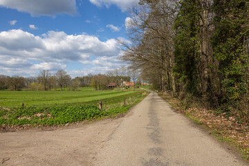 road to a farm in the countryside