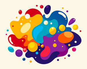 abstract paint spots bright background paint drops of paint spilled paint Multicolored Colored Drops Splash Splashes Blots Vector