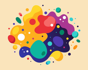 Fototapeta premium abstract paint spots bright background paint drops of paint spilled paint Multicolored Colored Drops Splash Splashes Blots Vector