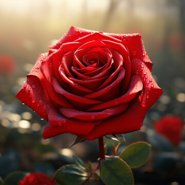 hyper-realistic red rose Natural red flower
