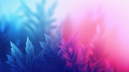 Abstract floral background with leaves. Colorful gradient. Nature concept. - obrazy, fototapety, plakaty