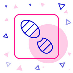 Line Human footprints shoes icon isolated on white background. Shoes sole. Colorful outline concept. Vector