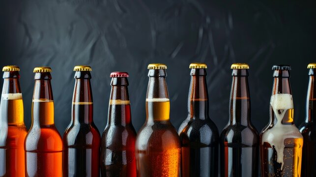 A collection of craft beer bottles showcasing a wide range of beer styles and flavors