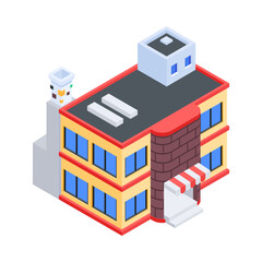 Commercial Building Isometric Icon