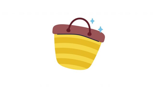 beach bag animation with looping , 4k resolution, and Alpha Channel