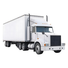 3D Rendering of a Heavy Truck on Transparent Background - Ai Generated