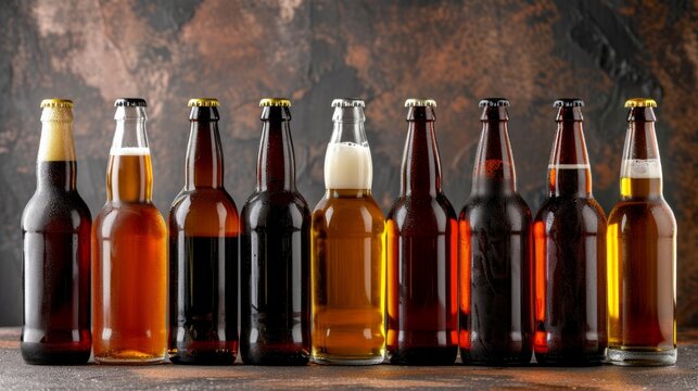 A collection of craft beer bottles showcasing a wide range of beer styles and flavors