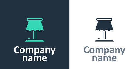 Logotype Table lamp icon isolated on white background. Logo design template element. Vector