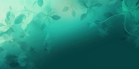 Fototapeta na wymiar emerald soft pastel gradient modern background with a thin barely noticeable floral ornament