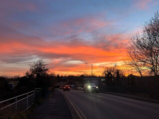 Obraz premium sunset on the road