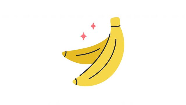 banana animation with looping , 4k resolution, and Alpha Channel