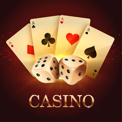 playing cards and dices