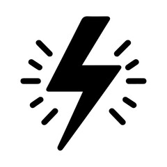 minimal flash lightning bolt logo. Electric power symbol. Power energy sign