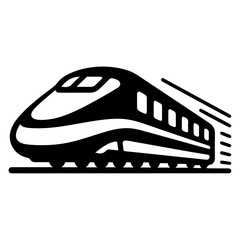 minimal japanes bullet train icon vector clipart silhouette, white background