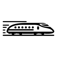 minimal japanes bullet train icon vector clipart silhouette, white background