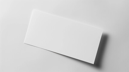 Blank white card mockup on white background