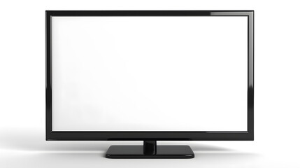 Monitor mockup with blank white screen on white background