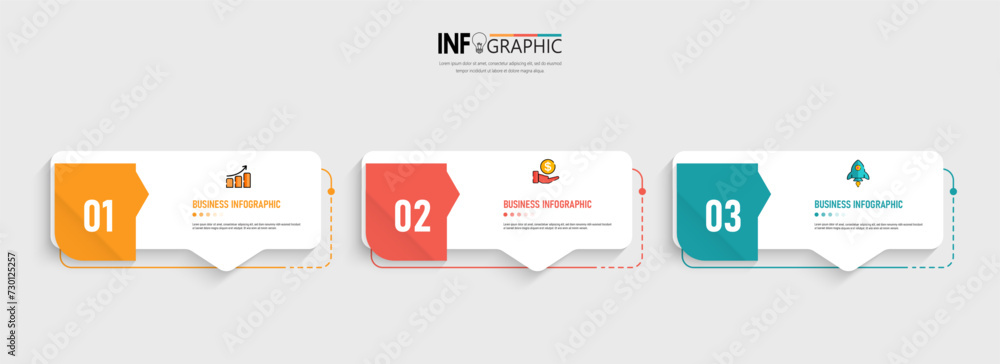 Aufkleber presentation business infographic template vector.