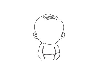 Baby Line Art Drawing Ai, EPS, SVG, PNG, JPG zip file