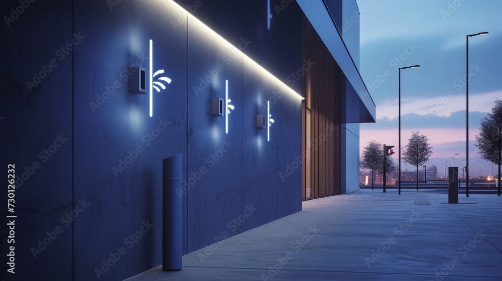 Poster embracing simplicity: wireless signs in a minimalist setting