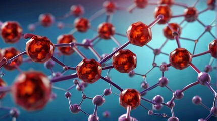 A Close-Up Glimpse of Molecular Structures in Medical Research and Scientific Exploration - Crafting an Abstract Molecule Background Concept