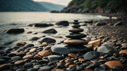 Fotobehang picture of calm zen stones © Анастасия Макевич