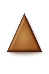 Brown triangle isolated on white background top