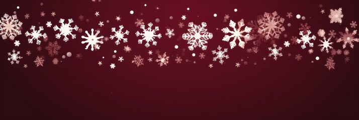 Obraz na płótnie Canvas Burgundy christmas card with white snowflakes