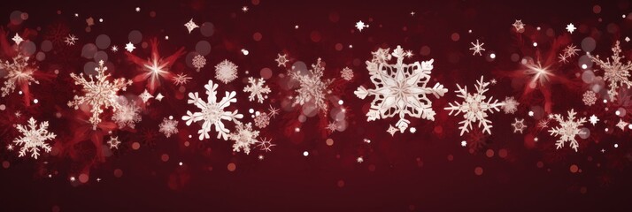 Obraz na płótnie Canvas Burgundy christmas card with white snowflakes