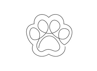 Dog Paw Line Art Drawing Ai, EPS, SVG, PNG, JPG zip file