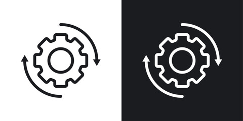 Workflow process icon designed in a line style on white background. - obrazy, fototapety, plakaty