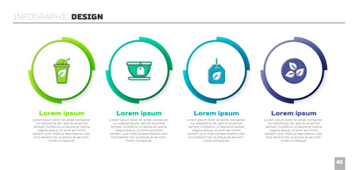 Set Cup of tea with leaf, bag, Tea and . Business infographic template. Vector