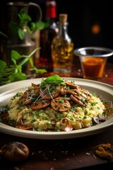 Gourmet Mushroom Risotto. Best For Banner, Flyer, and Poster