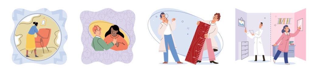 Social relationship vector illustration. Colleagues rely on effective communication and mutual support to succeed Support from friends and loved ones is invaluable during challenging times Working