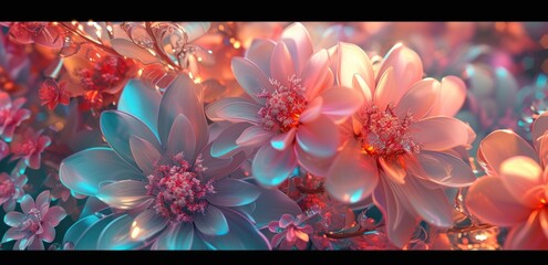 Colorful flowers with beautiful light for wedding decoration. Generate AI image