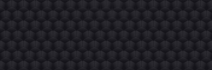 Black hexagon design, Hexagon 3D pattern background. Abstract geometric texture collection design. Vector illustration, 3D hexagon Shapes Background