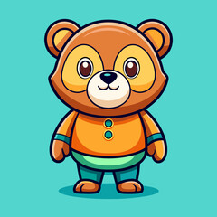 Funny Teddy Bear Cartoon Illustration