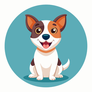 Cheerful Dog Vector with a Playful Smile on an Isolated Background