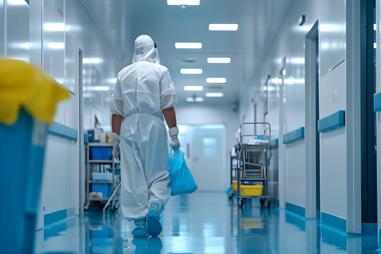 Person in Protective Gown for Medical Safety