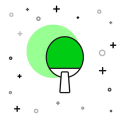 Filled outline Racket for playing table tennis icon isolated on white background. Vector