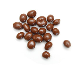 Chocolate candy on white background 