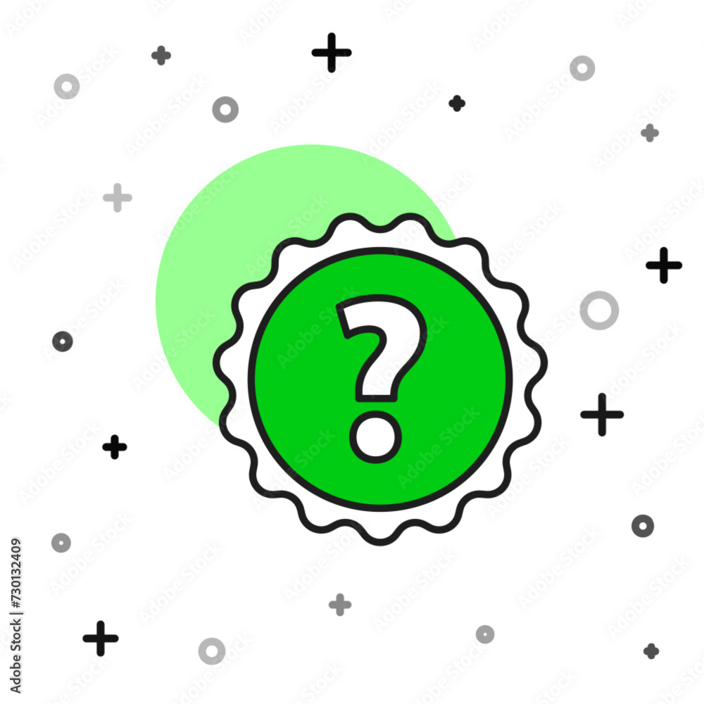 Aufkleber filled outline question mark icon isolated on white background. faq sign. copy files, chat speech bu